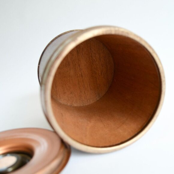 Vintage Metal Wood Copper Humidor - Picture 6 of 7